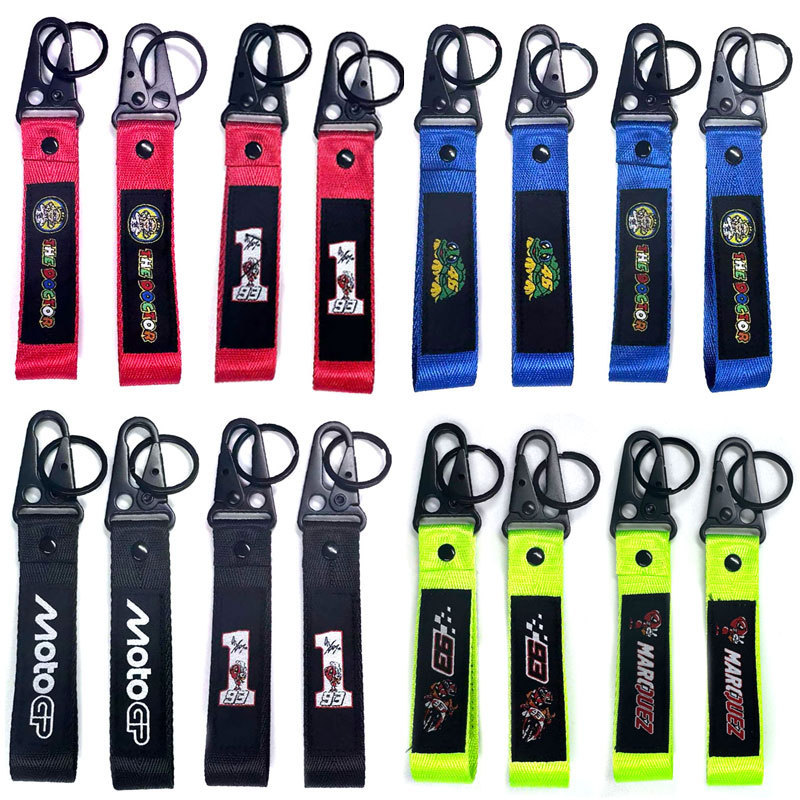 New Motorcycle 46 Embroidered Woven Logo Keychain 93 Eagle Beak Buckle Motorcycle the Doctor Pendant Ribbon