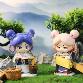 南海蝴蝶源起盲盒PVC公仔创意桌面摆件注塑软胶摆件玩偶古风明盒