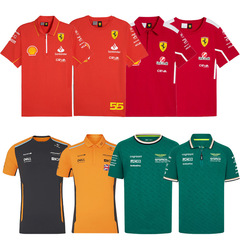 2025新品F1レース服フェラーリマイケルアストンレッドブル夏半袖速乾アウトドアカジュアル