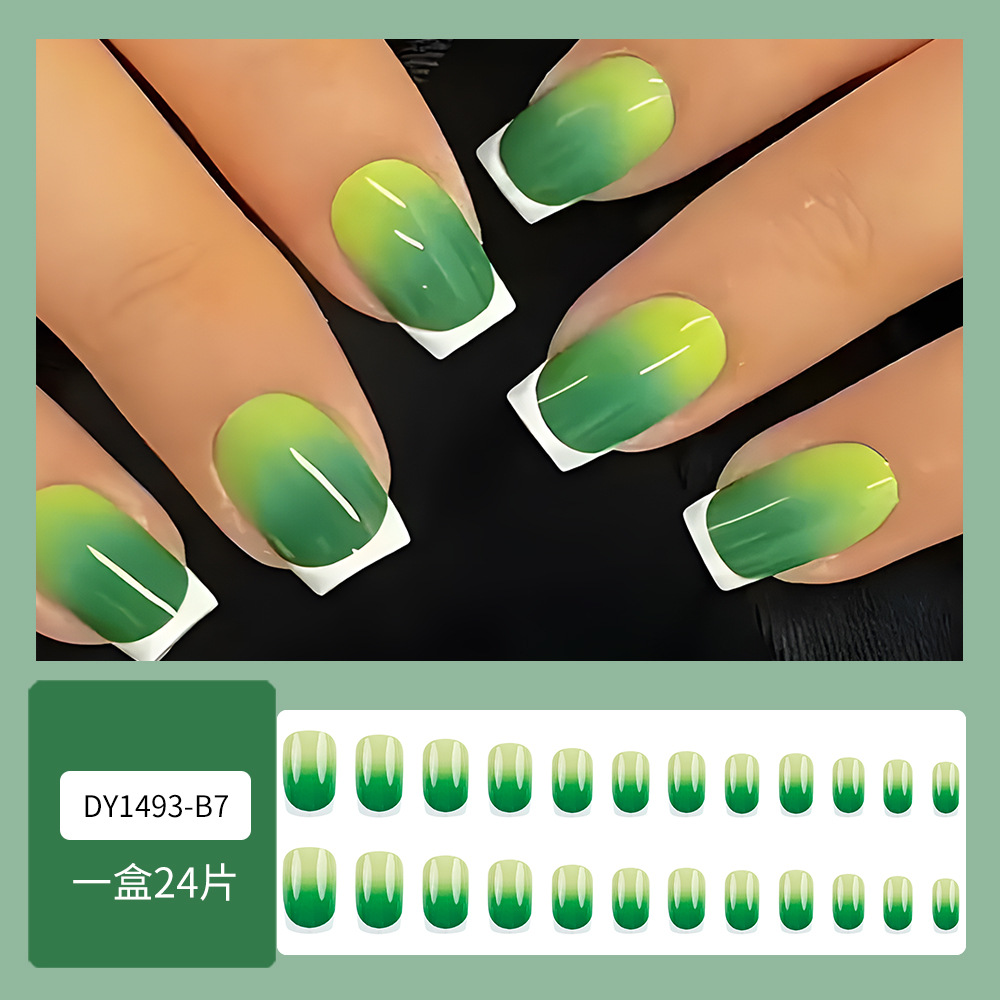 Puntas de uñas postizas de estilo europeo y americano, piezas de uñas desmontables de longitud media, uñas usables, puntas de uñas puras y elegantes.