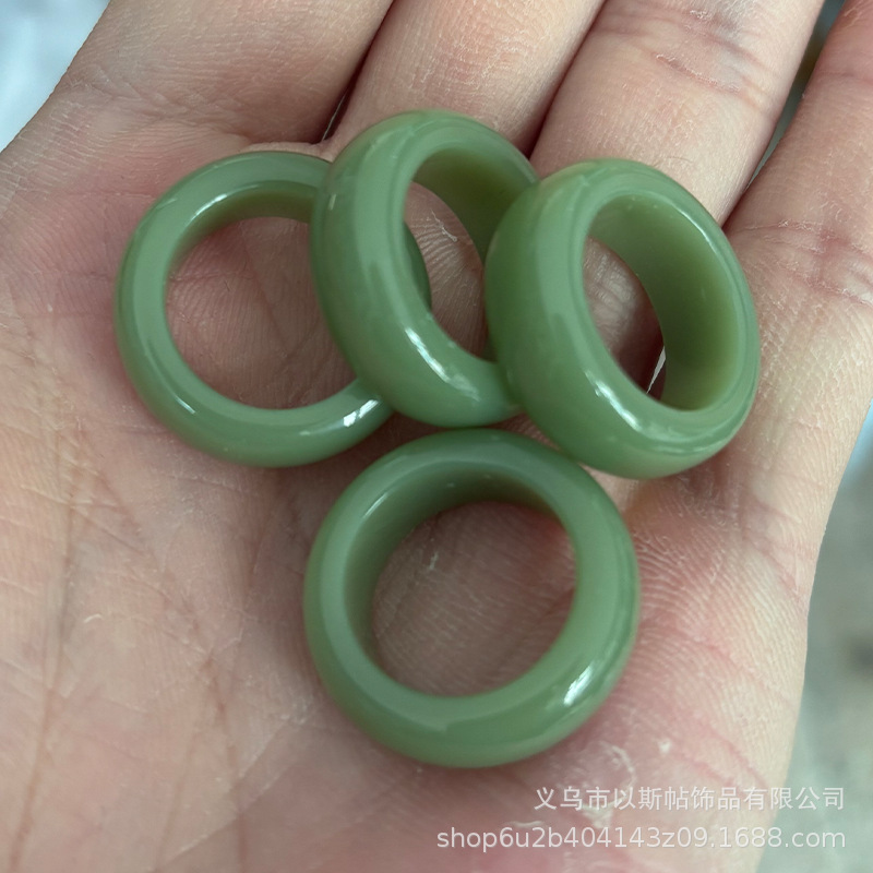 Imitation bodhi floating green running ring