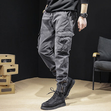 美式户外春秋工装裤男束脚春季2025新款弹力潮牌工装裤子男长裤