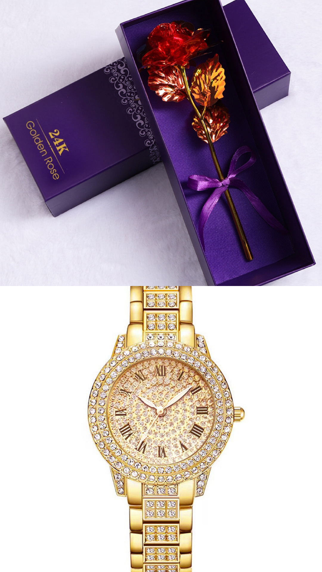 Gold Foil Rose Gift Set With Decorative Design For Any Occasion_voghion.com