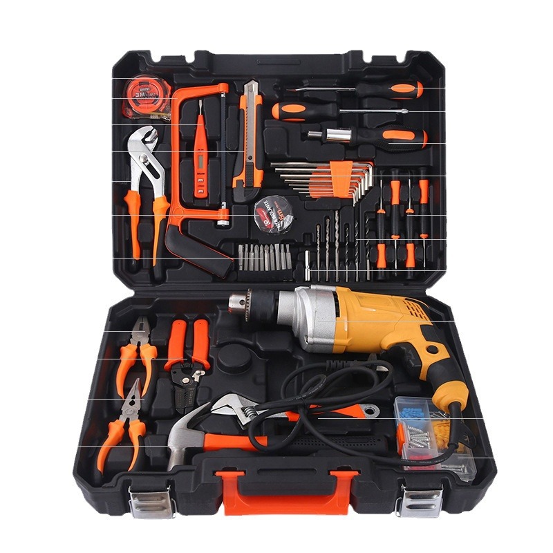 Taladro eléctrico de litio recargable destornillador eléctrico de mano multifuncional conjunto de taladro eléctrico de impacto conjunto de taladro eléctrico