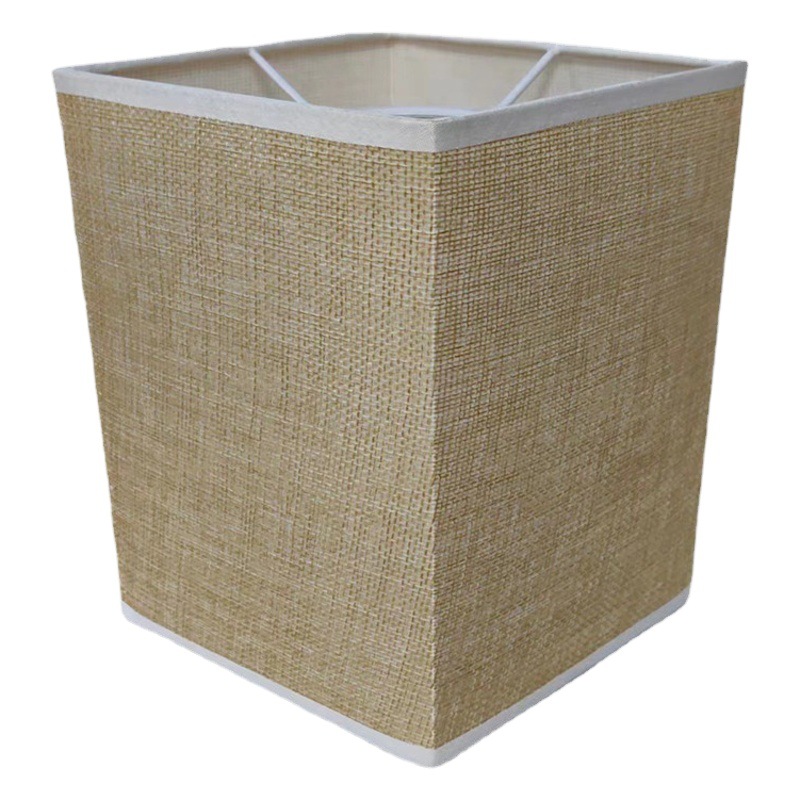 Pantalla de tela de lino cuadrada lámpara de mesa sombra de noche dormitorio pantalla lámpara de pie Shell Pantalla de PVC Personalización de fábrica