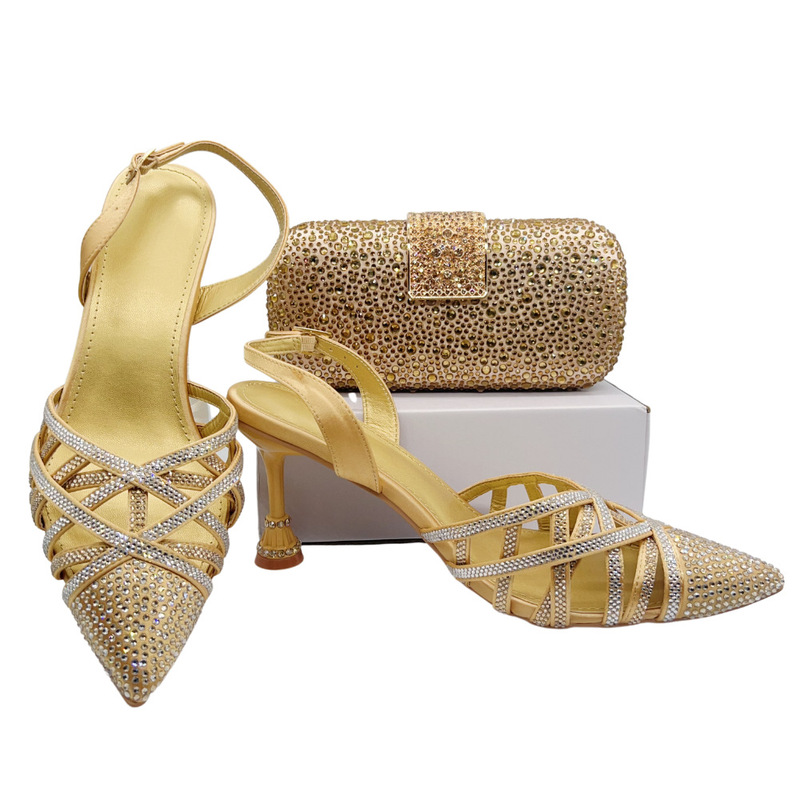 Carefully Selected Italian Designer Shoes New Stiletto Sandals Wedding Banquet Rhinestone Pointed Toe Women's Shoes