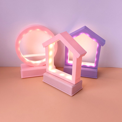 Creative DIY accessories music night light heart shaped bedside decoration small table lamp ornaments mini luminous toy lamp