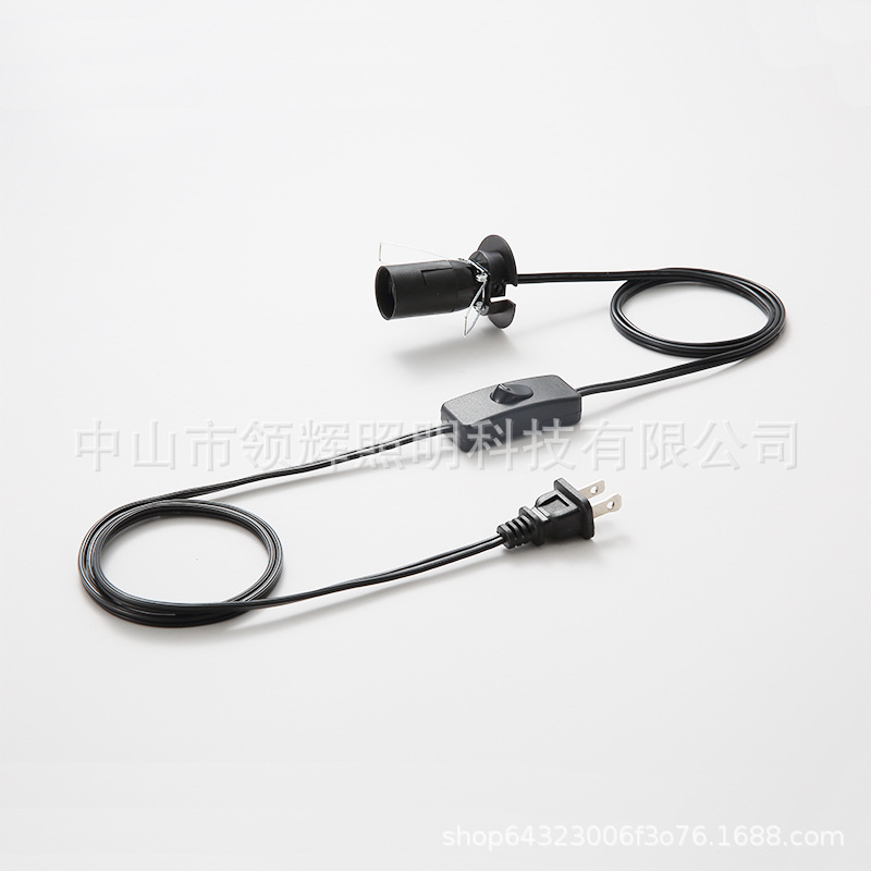 美规美式两插三插插头带各样开关灯头尾部组件