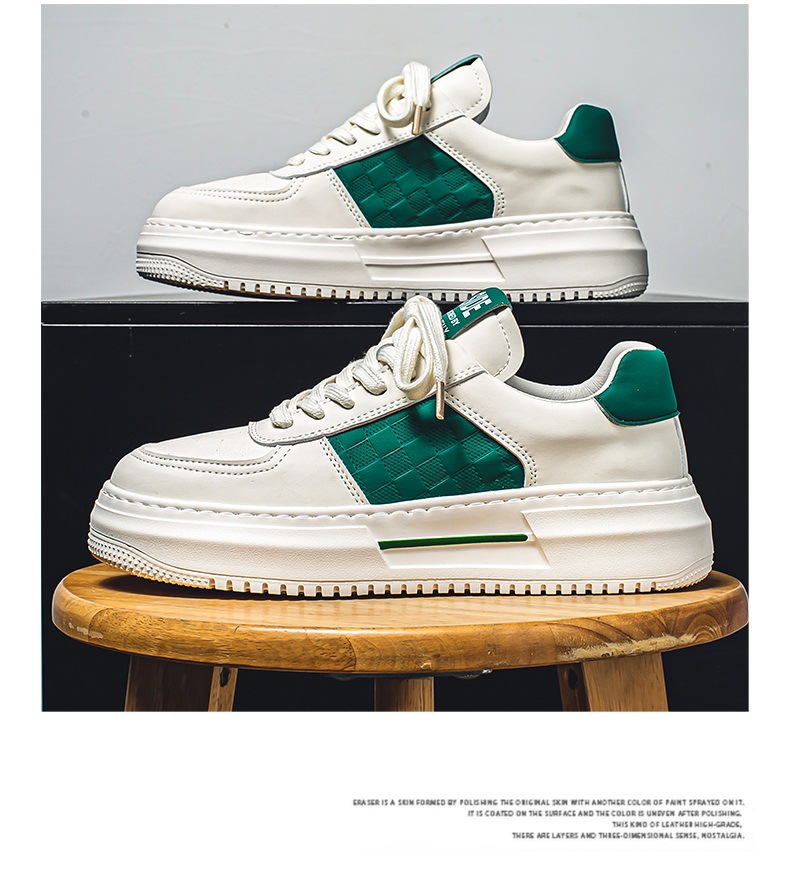 ShoeGlobe Herrenschuhe Herbst/Winter 2025: Modische, weiße Freizeitschuhe mit dicker Sohle – trendige und vielseitige High-End-Sportschuhe._voghion.com