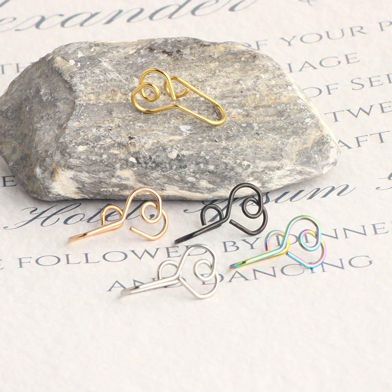 Simple Style Solid Color Stainless Steel Nose Ring 1 Piece