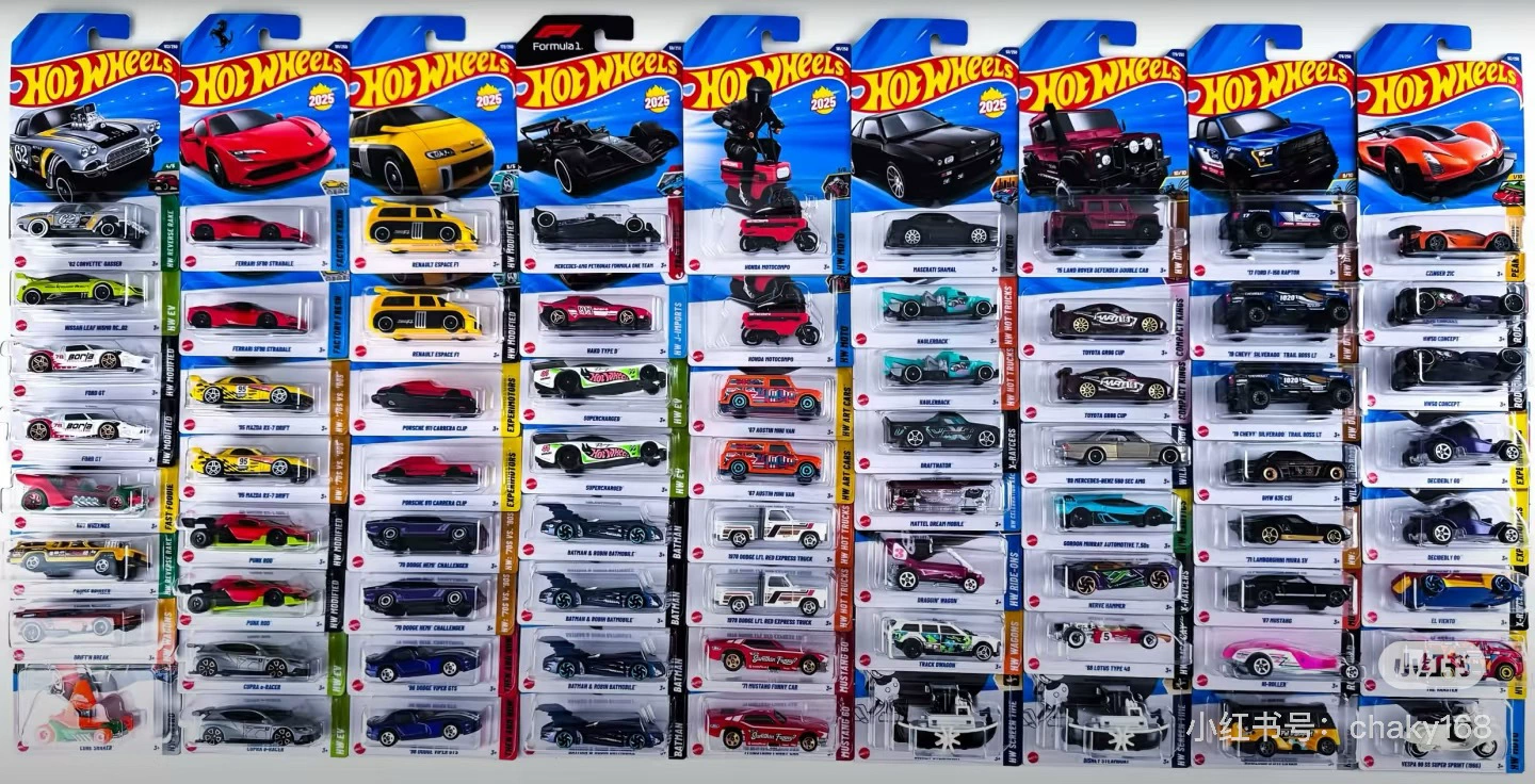 Литой гоночный игрушечный автомобиль (Hot Wheels Ferrari), металлический 12 см, assorted 72 модели случайной смеси