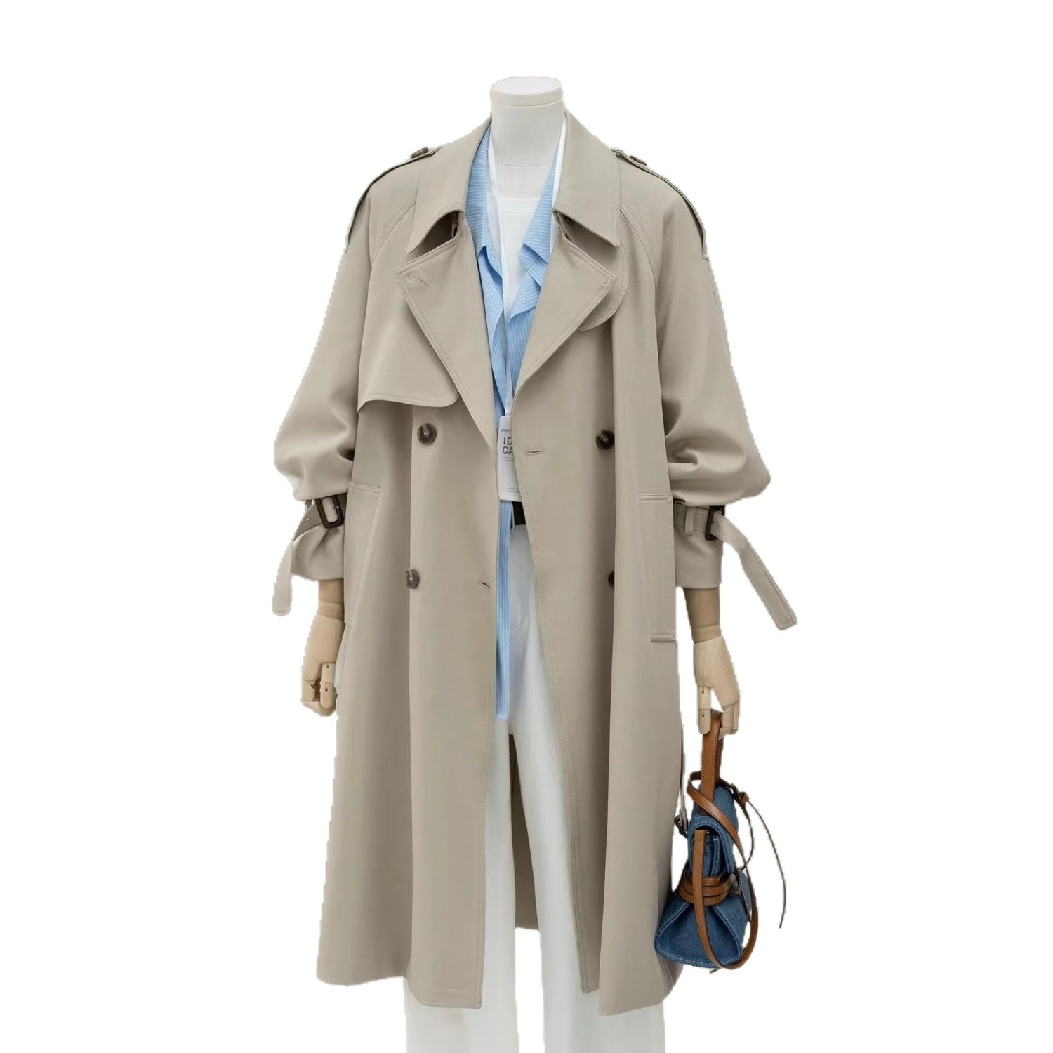 ng2510292 Trendy Stylish Women's Trench Coat, New Spring And Autumn Casual Mid-length British Style Coat_ecoleips.com