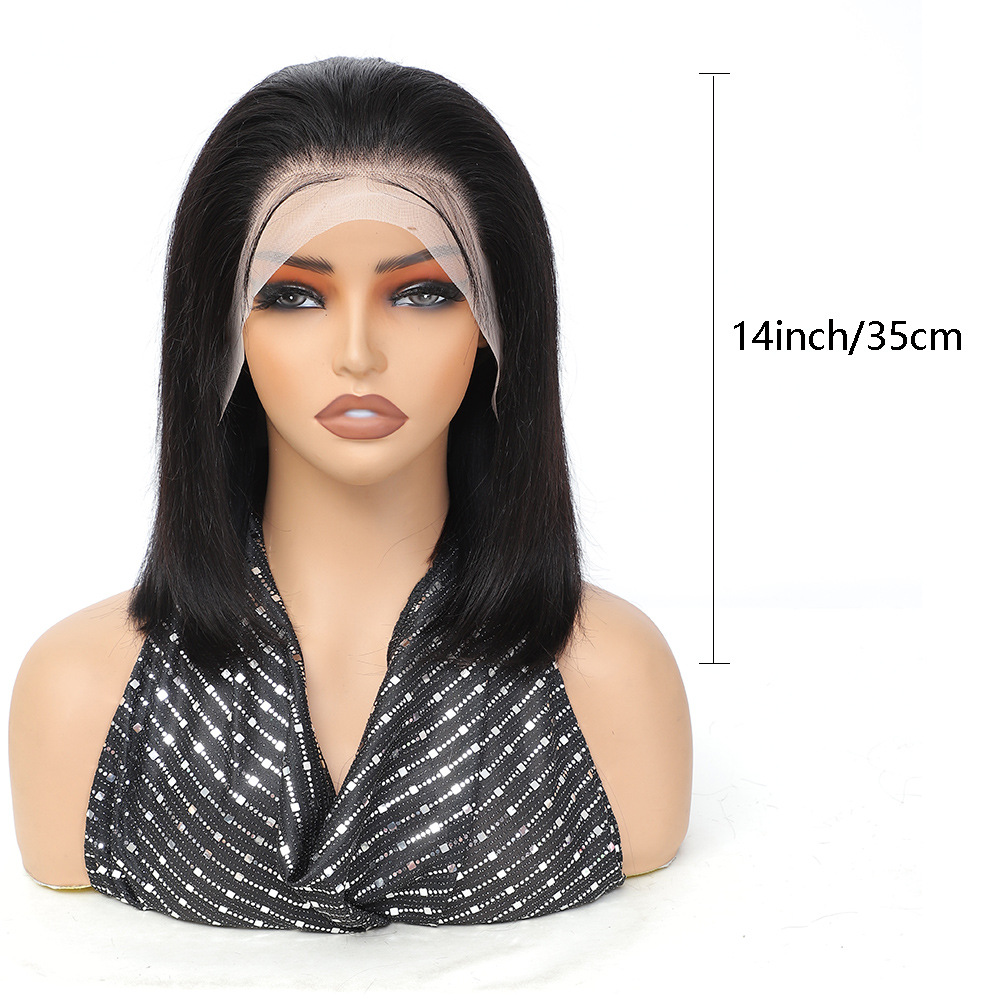 Echthaar Bob Perücke Mit Front Lace Und Glattem Haar_voghion.com