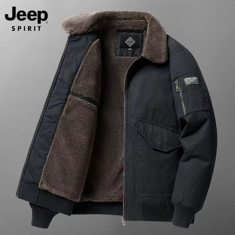 Herrenbekleidung Dicke Pilotenjacke Herren Winter Plus Samtverdickung Warme lockere Arbeitskleidung Baumwollkleidung_voghion.com