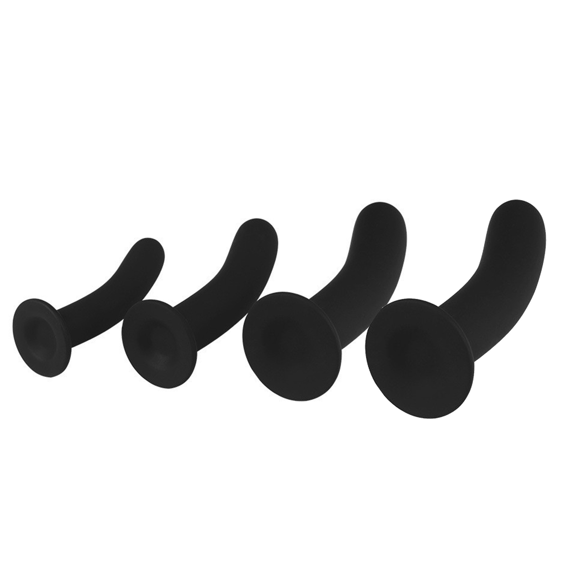 Conjunto de 3 plugs anales de silicona, alargados, para adultos