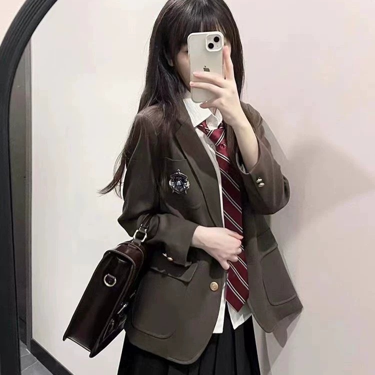 Модная pleated юбка студентка, подлинный комплект, костюм, (Физика)