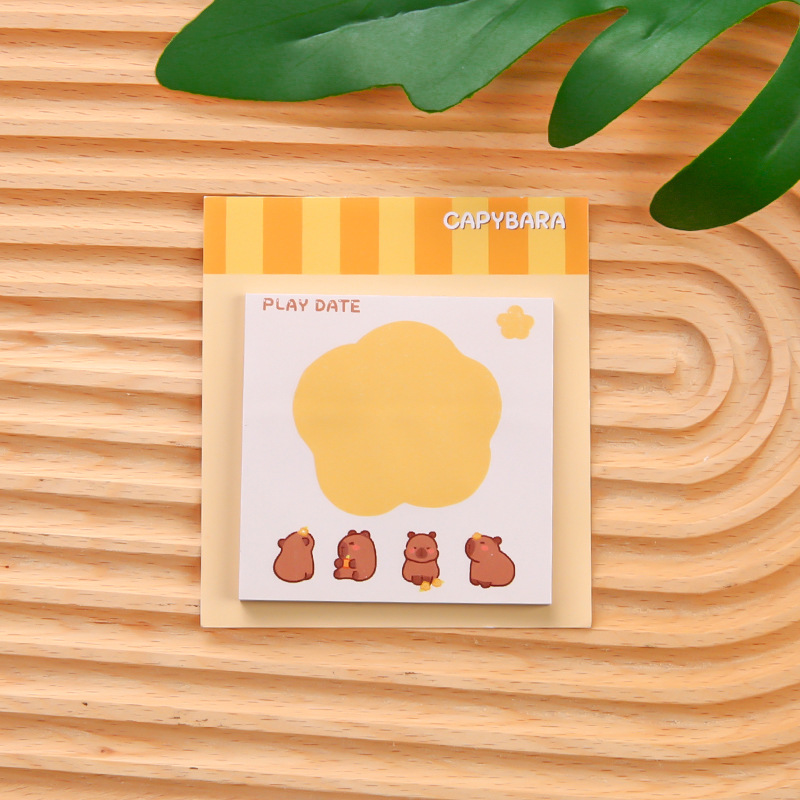 Capibala estudiantes adorables pegatinas de notas de alto valor facial pegatinas se pueden desgarrar con pegatinas adhesivas para uso de oficina