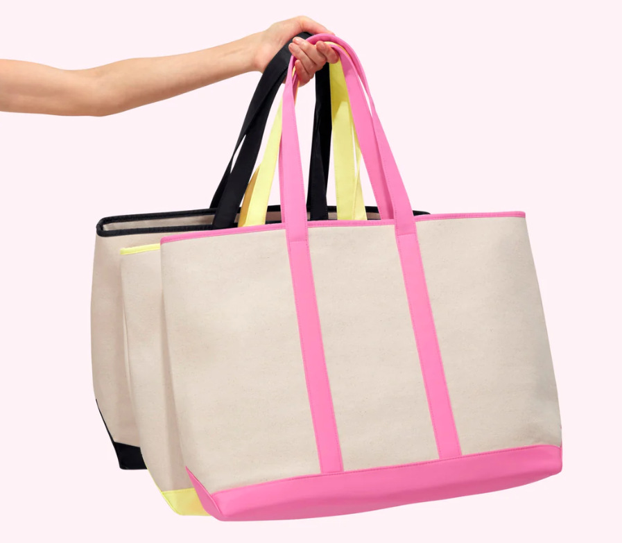 Sac cabas en toile grande capacité au toucher haut de gamme, idéal pour le travail et les trajets domicile-travail. Sac bandoulière, style Instagram, couleurs contrastées._voghion.com