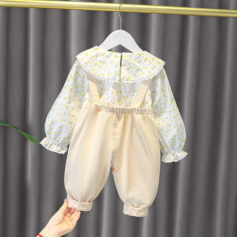 春秋小童洋气女孩背带裤套装女女童秋装秋季宝宝童装婴儿儿童衣服|undefined