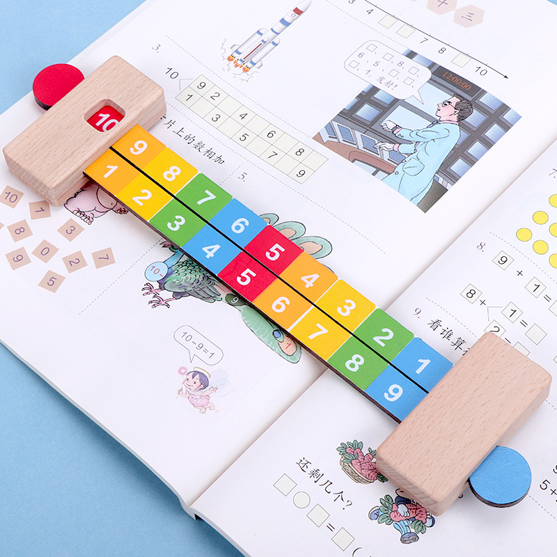 Estudiantes de primer grado herramientas de aprendizaje niños aprendiendo juguetes de educación temprana jardín de infantes matemáticas suma y resta regla de descomposición digital regla deslizante