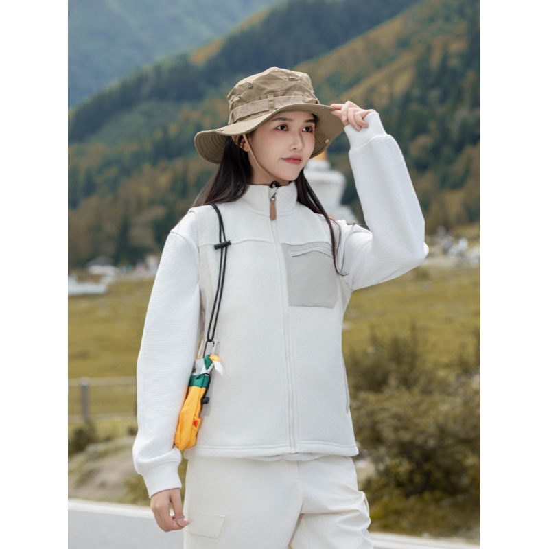 Ropa de terciopelo al aire libre de mujeres otoño y invierno chaleco de terciopelo de doble cara chaleco caliente para hombres chaleco delgado y delgado abrigo sin manga image 4