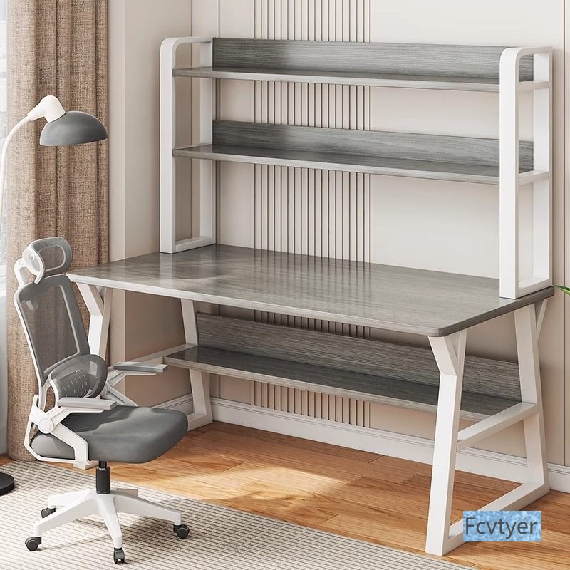 Mengfan Home Table Bedroom Desk Bookshelf Integrated Writing Junior High School Student Learning Desktop Computer Table Simple