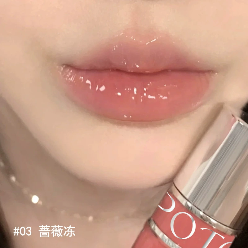 POTO Nutritious lip gloss, white tea, mirror effect, plump lips effect