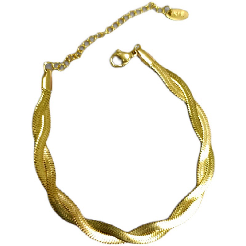 Geometric Pattern Women'S Gender Fashion Geometric Titanium Steel Bracelets Criss Cross Stainless Steel Bracelets 1 Piece