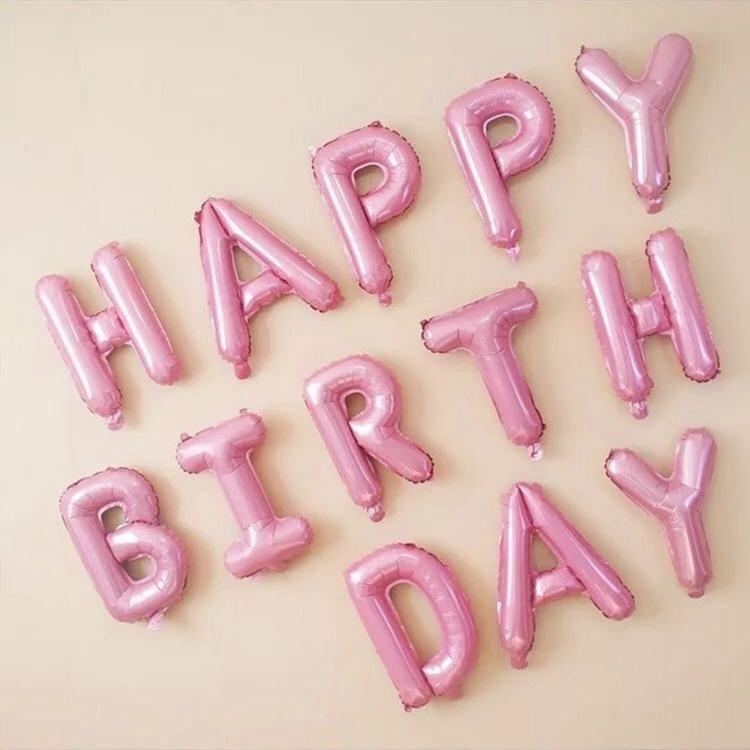 生日快乐气球套装生日派对装饰用品happy birthday字母铝膜气球