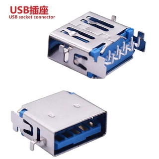反向USB母座沉板1.0mm 1.5mm  反向沉板USB插座3.0板上1mm 1.5mm