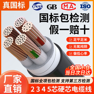 National Standard Pure Copper Core Yjv2 3 4 5 Core 10 16 25 35 50 Square Three-Phase Cable Line Room Outdoor Wire