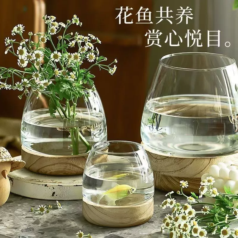 Деревянный поднос, аквариум, прозрачная стеклянная ваза, микроландшафт, гостиная, гидропонные растения, офисный настольный компьютер, экология, цельный, бесплатная доставка