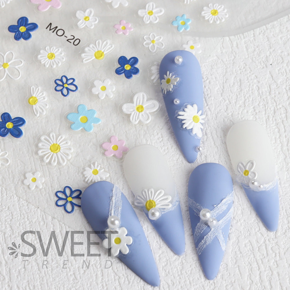 three dimensional nail stickers