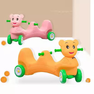 Kindergarten Multi-Person Collaboration Car, Kidsren's Indoor Double Moped, Outdoor Turning Three-Person Scooter