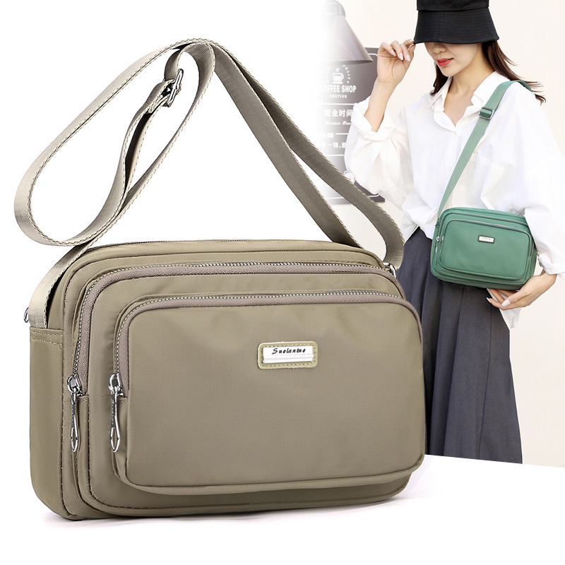 Versatile Handbag, Fashionable Women's Shoulder Cylindrical Bag, Lightweight Water-Repellent Nylon Bag, Casual Travel Crossbody Bag