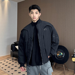 美式高街飞行员棉服男款冬季加厚棉衣外套cleanfit短款棒球服保暖