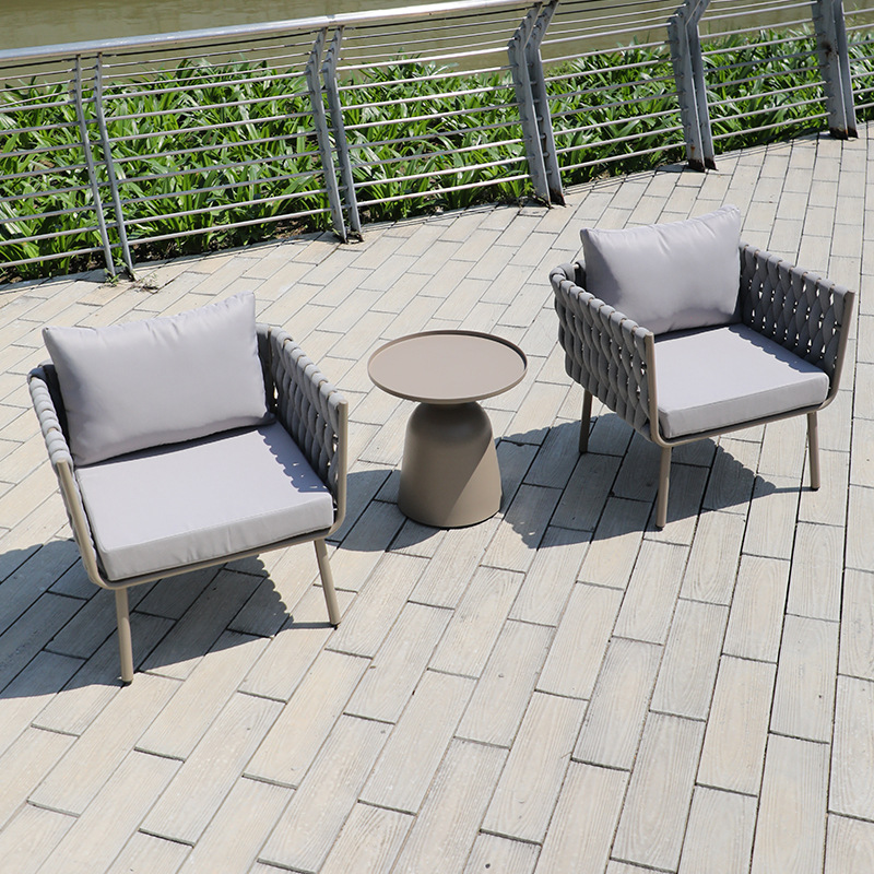 Sofá al aire libre Patio Terraza Jardín Ocio Asiento individual al aire libre Combinación Departamento de ventas Sala de muestras Sofá de ratán