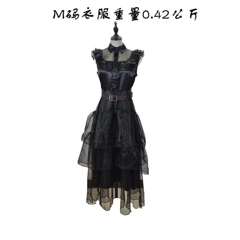 亚当斯一家cos星期三Wednesday美剧女主同款舞会连衣裙cosplay服|ru