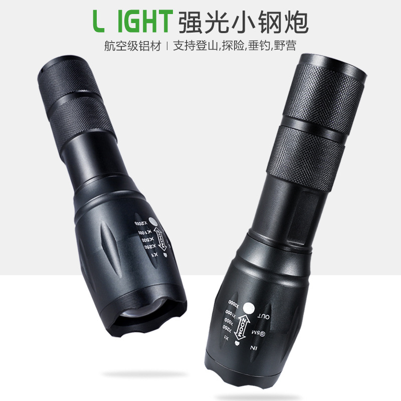 T6 luz fuerte linterna LED recargable al aire libre Luz de aleación de aluminio zoom reflector mini iluminación A100