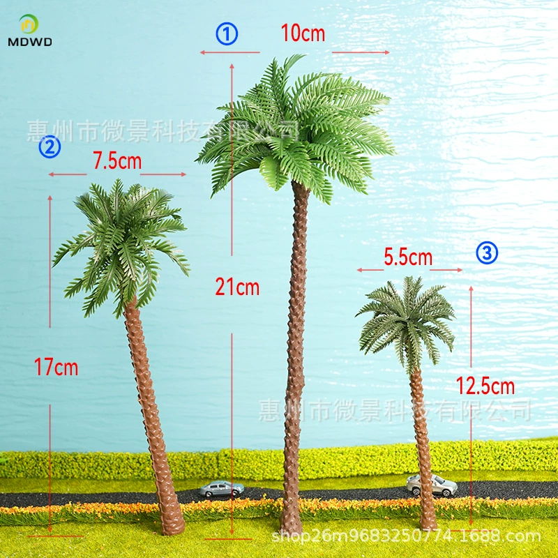 DIY handmade sand tray building production model consumables landscape coconut tree model plastic palm tree imitation copper sheet coconut tree