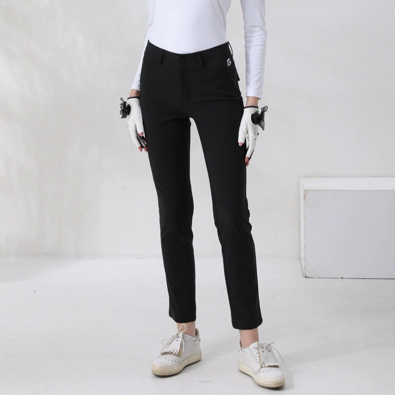 Demi-season autumn elastic white trousers