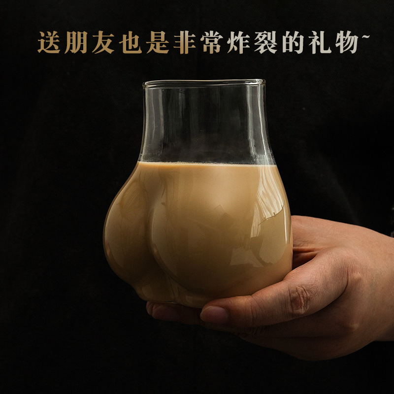 Divertido sexy lindo trasero taza de vidrio taza de café bebida taza de cerveza taza de hielo bebida taza creativa taza a tope