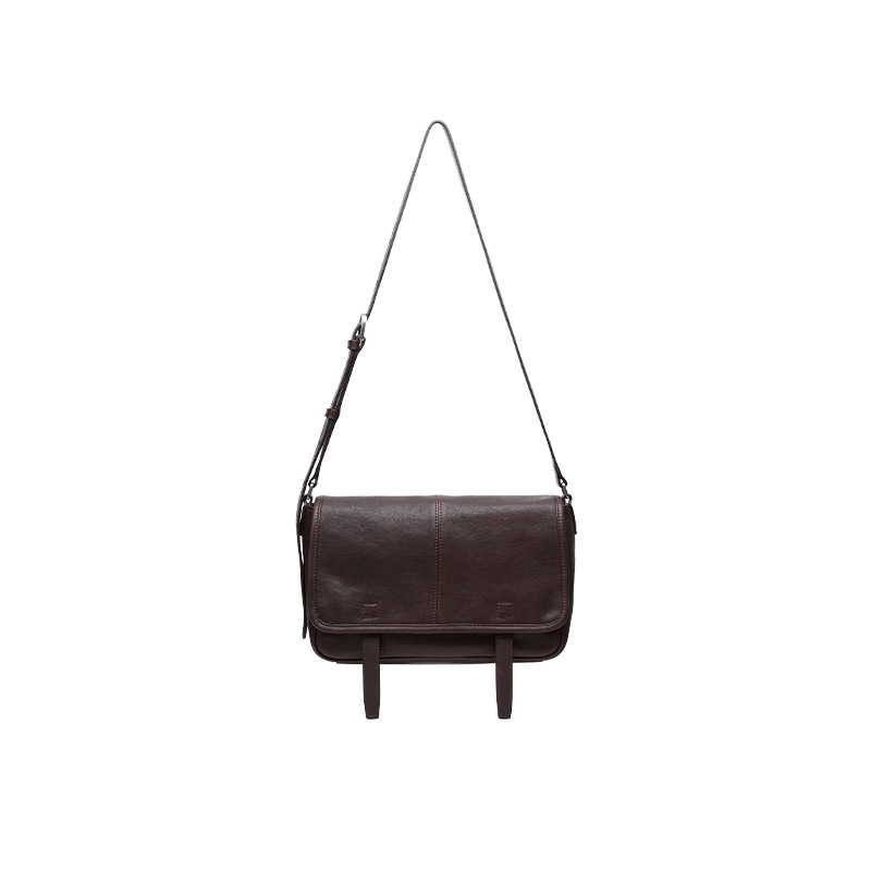 Genuine Vegetable-Tanned Cowhide Messenger Bag - Casual Versatile Retro Commuter Shoulder Crossbody Underarm Leather Bag For Women - Thumbnail 7