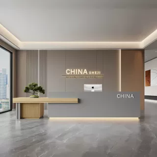 现代简约公司高级感轻奢烤漆款接待柜台  收银台桌子柜台来图定制