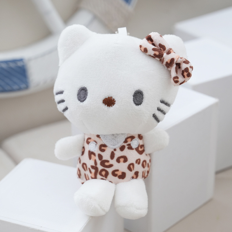 女の子用バッグ、かわいい猫の人形ペンダント、ヒョウ柄の猫のキーホルダー、ぬいぐるみ、カップル人形ペンダント|undefined