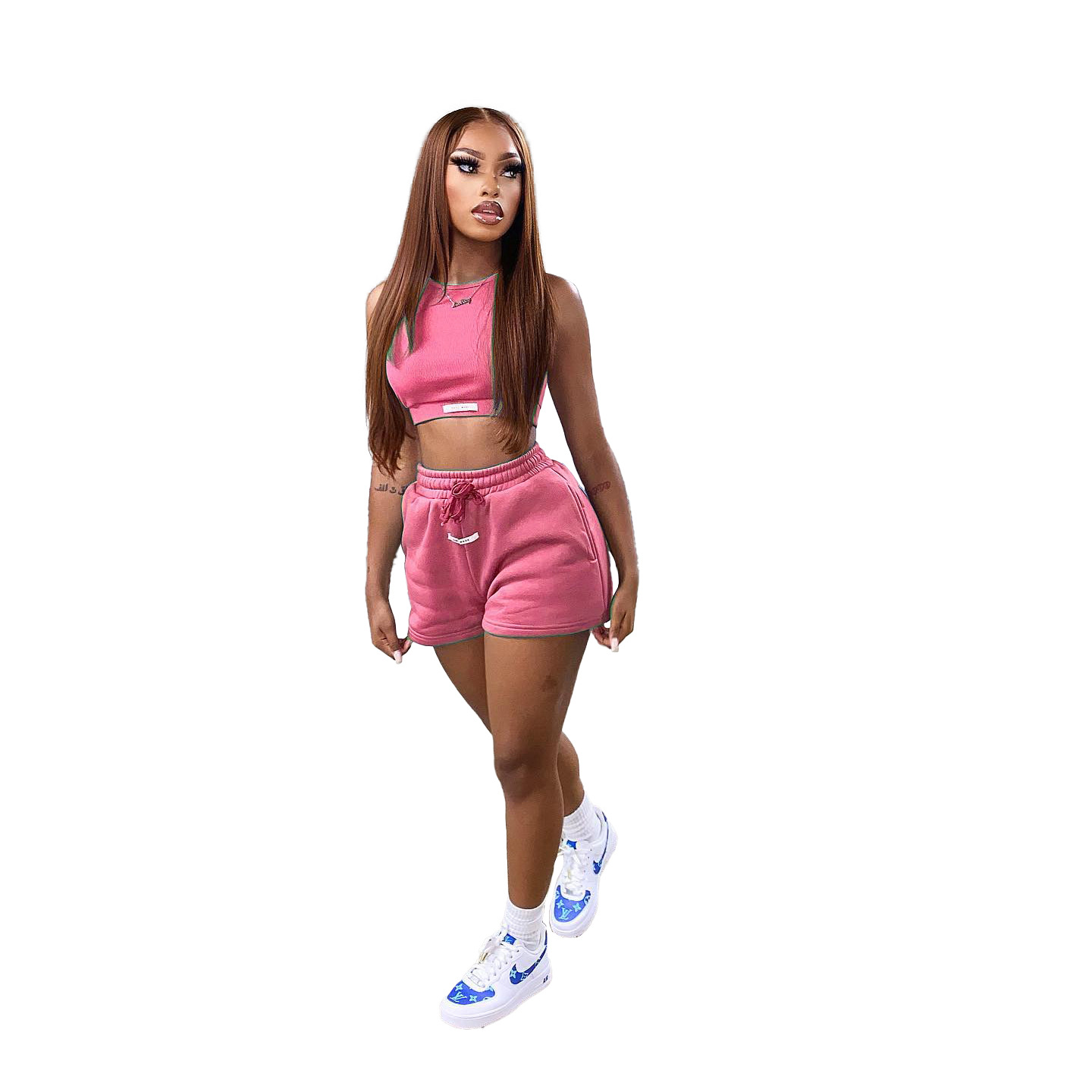 248g Weight Sleeveless Sleeve Length Sweater Cotton, Polyester Fabric Type Shorts Co-ord Set Sets Type 2 Pieces Set Quantity Holiday, Daily, Selfie Occasion 2 Pieces Set Neckline Regular Fit Fit Type Solid Color Pattern Summer Season Women's Gender Casual Style Holiday Daily Selfie Women's Casual Solid Color Sweater Cotton Polyester Shorts Co-ord Set Shorts Sets 19