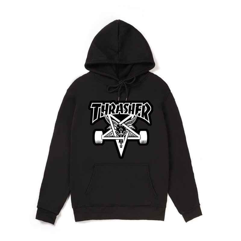 Thrasher Flame Hoodie - Loose Fit Sweatshirt for Men and Women, Couple's Outfit, Trendy Top