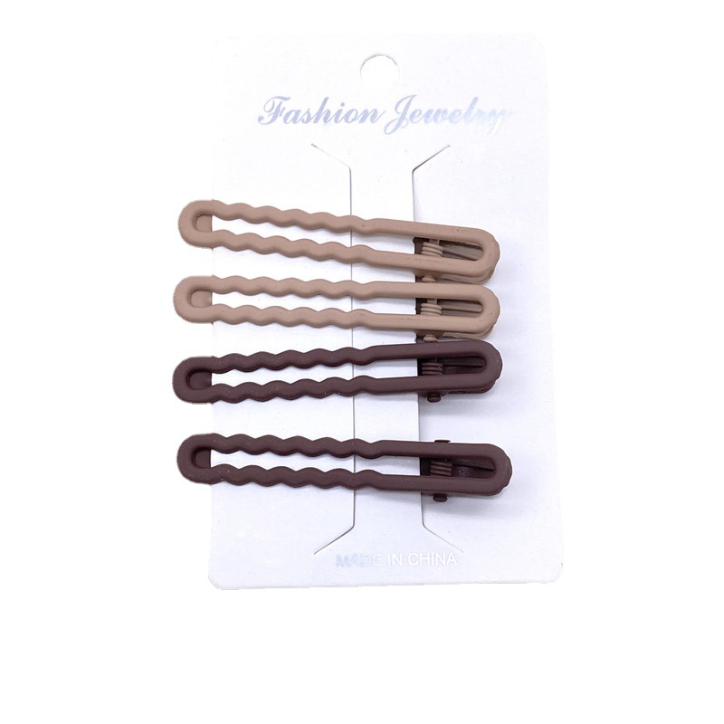 Paquete de tarjetas 4 paquete leche té color pico clip Cruz gota de agua lateral Clip 2 yuanes tienda accesorios para el cabello accesorios para la cabeza