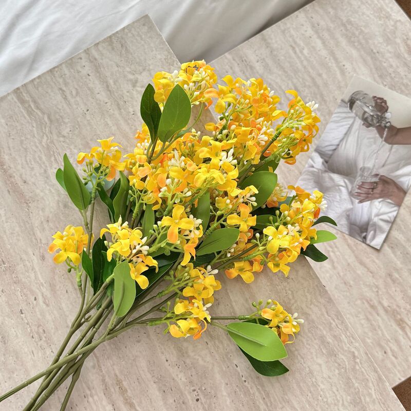 Osmanthus Artificial Flower Bouquet, Artificial Flowers, Artificial Plants for Scene Arrangement, DIY Materials, Floral Photography Props Osmanthus Artificial Flower Bouquet, Artificial Flowers, Artificial Plants for Scene Arrangement, DIY Materials, Floral Photography Props