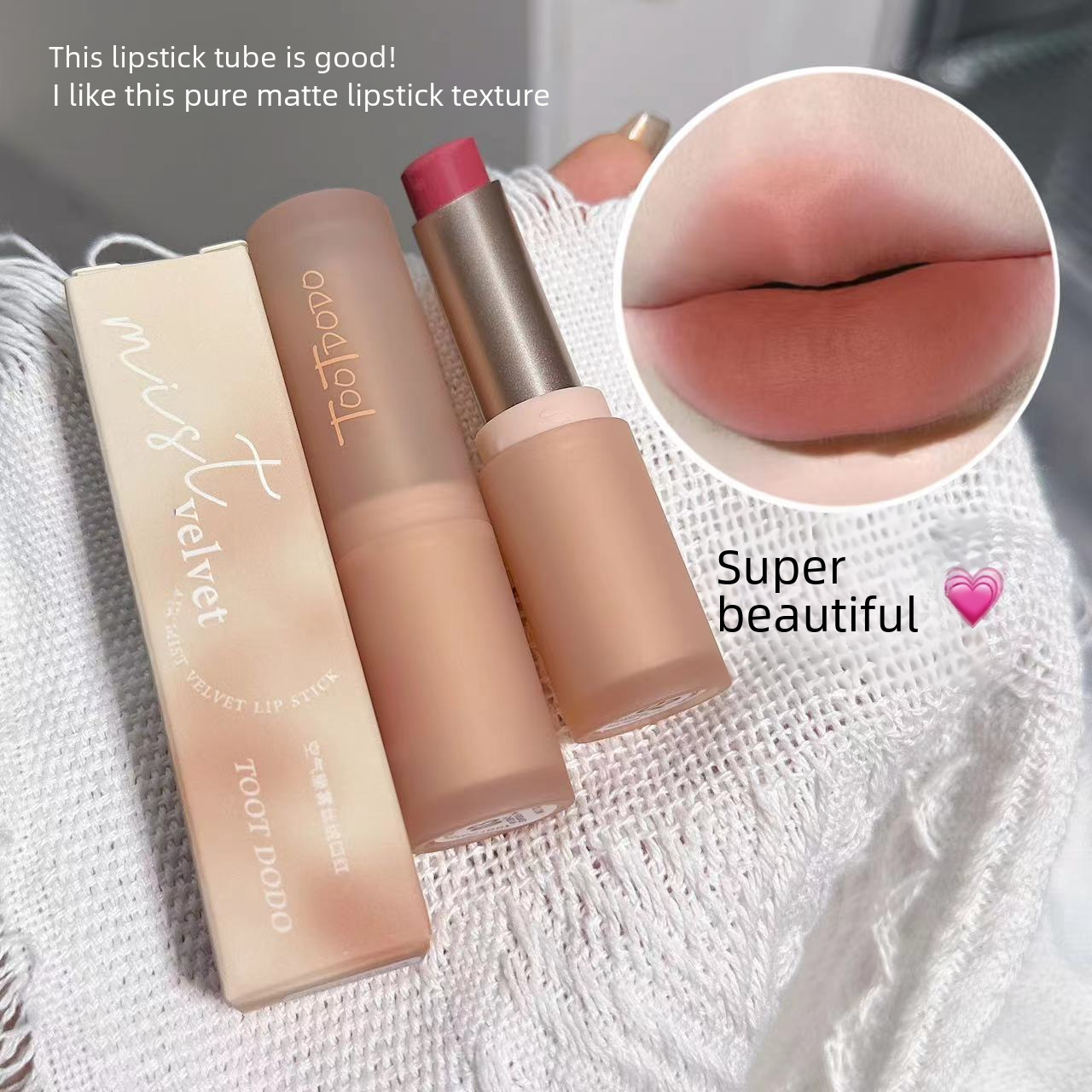 Toot Dodo~Air Mist Velvet Lipstick Enhances Complexion Long-Lasting Non-Stick Cup Soft Mist Matte Nude Lipstick